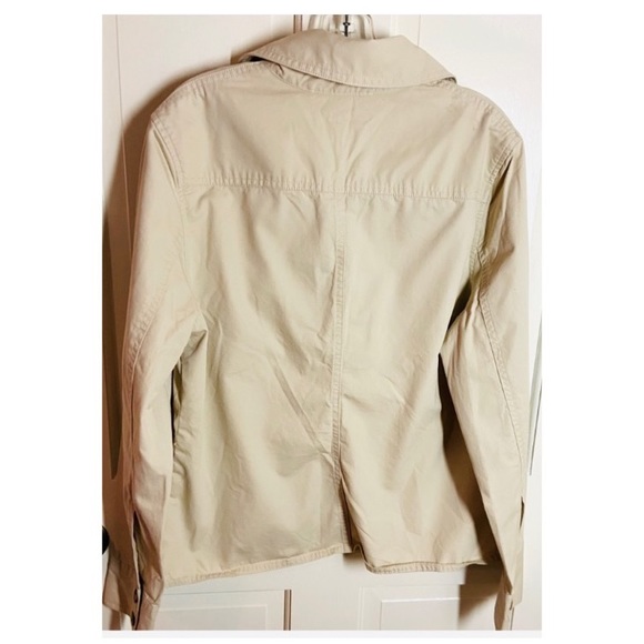 ISSAC MIZRAHI Khaki Button Down Utility Jacket 4 Button Pockets Women’s Size L - Picture 2 of 7
